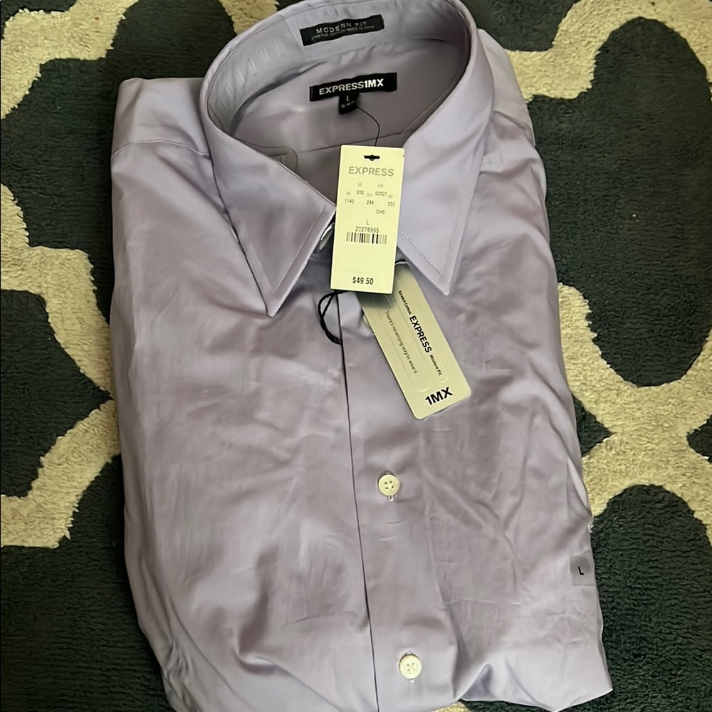 Express Men's Lavender Dress Shirt NWT
